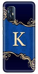 Amazon Brand - Solimo Designer Blue Pattern Alphabet-K 3D Printed Hard Back Case Mobile Cover for Vivo V17