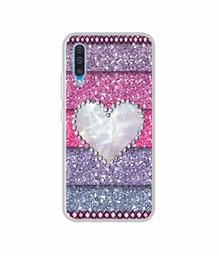 Amazon Brand - Solimo Designer Stone Heart UV Printed Soft Back Case Mobile Cover for Samsung Galaxy A50