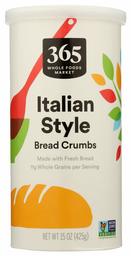 365 EVERYDAY VALUE Italian Style Bread Crumbs, 15 OZ