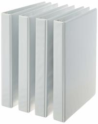 AmazonBasics 3-Ring Binder, 1 Inch - 4-Pack (White) (Renewed)