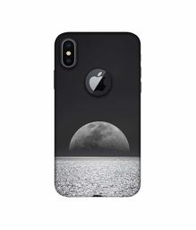 Amazon Brand - Solimo Designer Half Moon View 3D Printed Hard Back Case Mobile Cover for Apple iPhone X (Logo Cut)