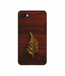 Amazon Brand - Solimo Designer Leaf on Wood UV Printed Soft Back Case Mobile Cover for LG Q6