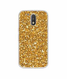 Amazon Brand - Solimo Designer Golden Sparkle UV Printed Soft Back Case Mobile Cover for Motorola Moto G4 Plus