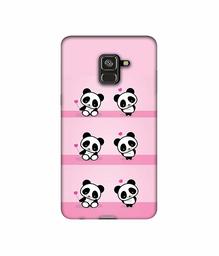 Amazon Brand - Solimo Designer Panda Pattern 3D Printed Hard Back Case Mobile Cover for Samsung Galaxy A8 Plus