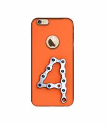 Amazon Brand - Solimo Designer Number Four 3D Printed Hard Back Case Mobile Cover for Apple iPhone 6 / 6S (Logo Cut)