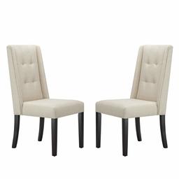 Amazon Brand – Ravenna Home Modern Dining Chair, 36 Inch Height, Beige, Set of 2