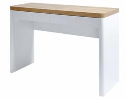 Amazon Brand - Movian Aulne 2-Drawer Desk, 111 x 39 x 76cm, White/Light Brown Oak-Effect Top