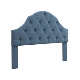 Amazon Brand – Ravenna Home Wolcott Adjustable Height Arched Tufted Headboard, King / California King Size Bed, Ocean Blue