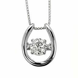 [Amazon Collection] Amazon Collection (AMBZO) Pt900 Dancing Stone Necklace Dancing Diamond 0.2ct Horseshoe Shape (J.I1.VG Equivalent) HP0004PT-02