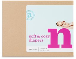 Amazon Elements Soft & Cozy Diapers, Newborn, 136 Count