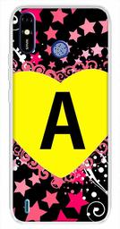 Amazon Brand - Solimo Designer Multicolor Heart Pattern Alphabet-A Printed Soft Back Case Mobile Cover for Tecno Spark Go Plus