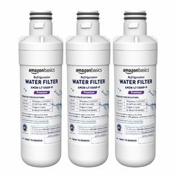 AmazonBasics Replacement LG LT1000P Refrigerator Water Filter, 3-Pack, Premium Filtration