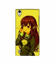 Amazon Brand - Solimo Designer DJ Girl Vector 3D Printed Hard Back Case Mobile Cover for VIVO Y15