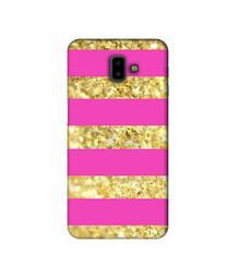 Amazon Brand - Solimo Designer Golden Stripes 3D Printed Hard Back Case Mobile Cover for Samsung Galaxy J6 Plus