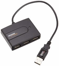 AmazonBasics 4-Port USB to USB 2.0 Ultra-Mini Hub Adapter (Renewed)