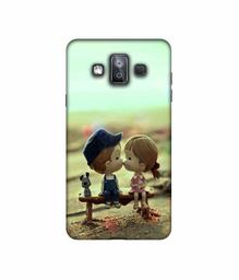 Amazon Brand - Solimo Designer Love Couples Pattern 3D Printed Hard Back Case Mobile Cover for Samsung Galaxy J7 Duo