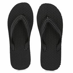 Solefit Men's Black Slippers-8 UK (42 EU) (SLFT-0086)