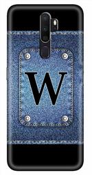 Amazon Brand - Solimo Designer Button Jeans Alphabet-W 3D Printed Hard Back Case Mobile Cover for Oppo A9 (2020)