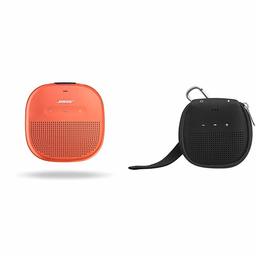 Bose SoundLink Micro Waterproof Bluetooth speaker (Bright Orange) with AmazonBasics Case (Black)