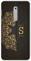 Amazon Brand - Solimo Designer Black Pattern Alphabet-S 3D Printed Hard Back Case Mobile Cover for Nokia 5