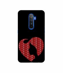 Amazon Brand - Solimo Designer Heart Shape Lady with Glitter 3D Printed Hard Back Case Mobile Cover for Oppo Reno Ace/Realme X2 Pro