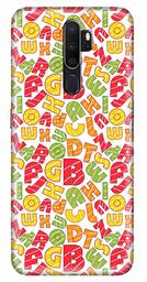 Amazon Brand - Solimo Designer Alphabet Pattern Design 3D Printed Hard Back Case Mobile Cover for Oppo A9 (2020)