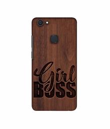 Amazon Brand - Solimo Designer Girl Boss On Wood 3D Printed Hard Back Case Mobile Cover for Vivo V7 Plus