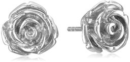 Sterling Silver Rose Stud Earrings