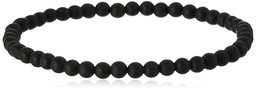 stretch smooth round 4mm matte black onyx 7.5