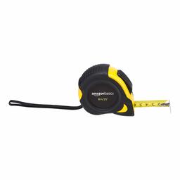 AmazonBasics Self-Locking Tape Measure - 25-Feet (8-Meters), Inch/Metric Scale, MID Accuracy