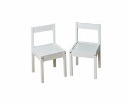 AmazonBasics Kid Chair Set with Dry Erasable Seat Top, White, 17.85 inch, 2-Pack