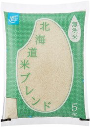 【精米】[Amazonブランド]Happy Belly 無洗米 北海道米ブレンド 5kg