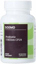 Amazon Brand - Solimo Probiotic 5 Billion CFU, 8 Probiotic strains with 60 mg Prebiotic Blend, 60 Vegetarian Capsules, 2 Month Supply