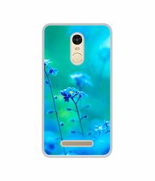 Amazon Brand - Solimo Designer Blue Flower UV Printed Soft Back Case Mobile Cover for Mi Redmi Note 3