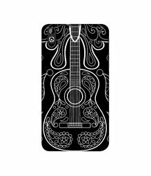 Amazon Brand - Solimo Designer White Gitar On Black 3D Printed Hard Back Case Mobile Cover for HTC Desire 816