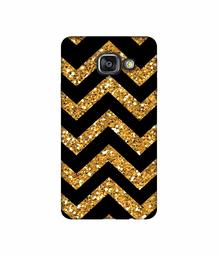 Amazon Brand - Solimo Designer Golden Zik Zak Pattern 3D Printed Hard Back Case Mobile Cover for Samsung Galaxy A3 (2016)