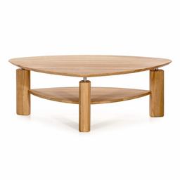 Amazon Brand - Alkove - Hayes - Modern Triangular Coffee Table with Shelf - Wild Oak