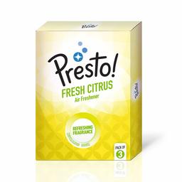 Amazon Brand - Presto! Air Freshener Pocket, Fresh Citrus - 10 g (Pack of 3)