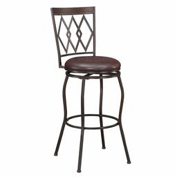 Amazon Brand – Ravenna Home Wood and Metal Detailed Swivel Kitchen Bar Stool, 44 Inch Height, Dark Espresso