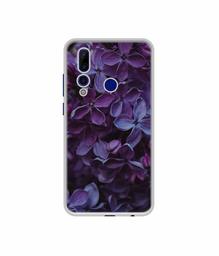 Amazon Brand - Solimo Designer Purple Flowers UV Printed Soft Back Case Mobile Cover for HTC Wildfire X