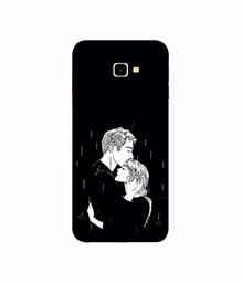 Amazon Brand - Solimo Designer Couples Standing in Rain 3D Printed Hard Back Case Mobile Cover for Samsung Galaxy J4 Plus