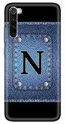 Amazon Brand - Solimo Designer Button Jeans Alphabet-N 3D Printed Hard Back Case Mobile Cover for Xiaomi Redmi Note 8