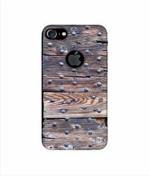 Amazon Brand - Solimo Designer Wooden Blocks Check 3D Printed Hard Back Case Mobile Cover for Apple iPhone 7 (with Logo Cut)