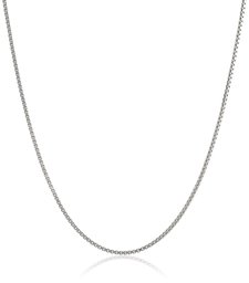 Sterling Silver Italian 1.75 mm Diamond Cut Box Chain Necklace, 36