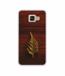 Amazon Brand - Solimo Designer Leaf on Wood UV Printed Soft Back Case Mobile Cover for Samsung Galaxy A5 (2016)