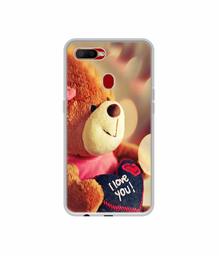 Amazon Brand - Solimo Designer Teddy Bear UV Printed Soft Back Case Mobile Cover for Oppo A5s