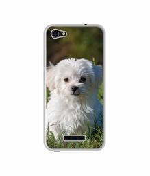 Amazon Brand - Solimo Designer White Dog UV Printed Soft Back Case Mobile Cover for Lava Z61