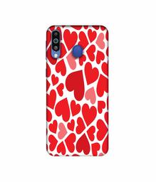 Amazon Brand - Solimo Designer Heart Pattern 3D Printed Hard Back Case Mobile Cover for Samsung Galaxy M21