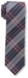 Franklin Tailored Men's Wool Plaid Tie, Burg