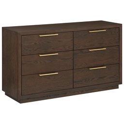 Amazon Brand – Rivet West, Mid-Century, Oak Distinct Grain, 6-Drawer Dresser, 60